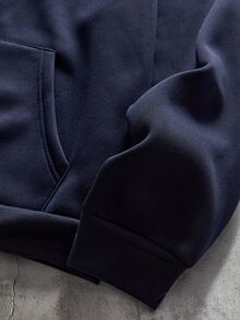 AXEPEAK Men's Knit Fashion Casual Loose Long Sleeve Hoodie For Daily Wear - Blue - View 3