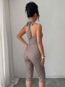 Elenzga 女士波点吊带连体裤，修身塑形，舒适休闲，性感户外通勤连体裤，适合所有季节，白色波点夏季款 - 彩色 - 查看 4