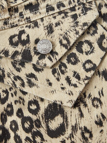 ROMWE Vintage Leopard & Floral Print Y2K Slim Fit Denim Mid-Length Pants - Multicolor - View 2