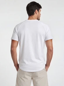 TekDrob Anti-Odor T-Shirt With Regular Fit And Raglan Short Sleeves - White - View 8