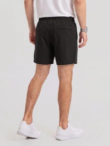 TekDrob Water Repellent & UV Protection Active Shorts With Contrasting Details And Zippered Pockets - Black - View 4