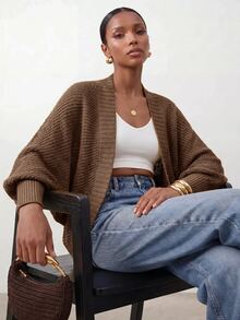 Zivah Women's Minimalist Casual Solid Color Versatile Long Sleeve Sweater, College Style Brunch Mustard Yellow Autumn - Coffee Brown - View 13