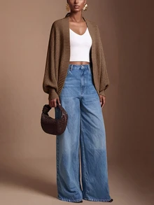 Zivah Women's Minimalist Casual Solid Color Versatile Long Sleeve Sweater, College Style Brunch Mustard Yellow Autumn - Coffee Brown - View 3