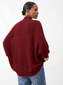Zivah Women's Solid Color Cardigan Sweater Suitable For Dating, Vacation, Party, Daily Outings, Gatherings, Outdoor Activities - Burgundy - View 10