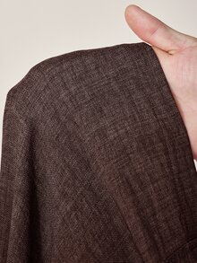 Zivah 女款純色百褶抽繩下擺寬鬆掛脖連身褲，深棕色，夏季度假優雅熱帶風 - 棕色 - 查看 17