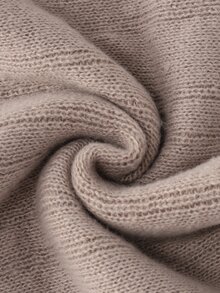 SHEIN Women's Round Neck Long Sleeve Sweater Set, Casual Knitted Autumn/Winter Outfit, Light Coffee Color Loose Two Pieces Set, Fashionable Versatile Vertical Striped Top And Wide Leg Pants Sweater Two Pieces Set - Camel - View 6