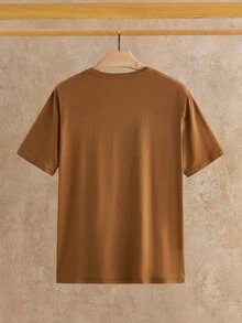 HIMLAND 男士素色休閒圓領短袖T恤，適合日常穿著 - 彩色 - 查看 11