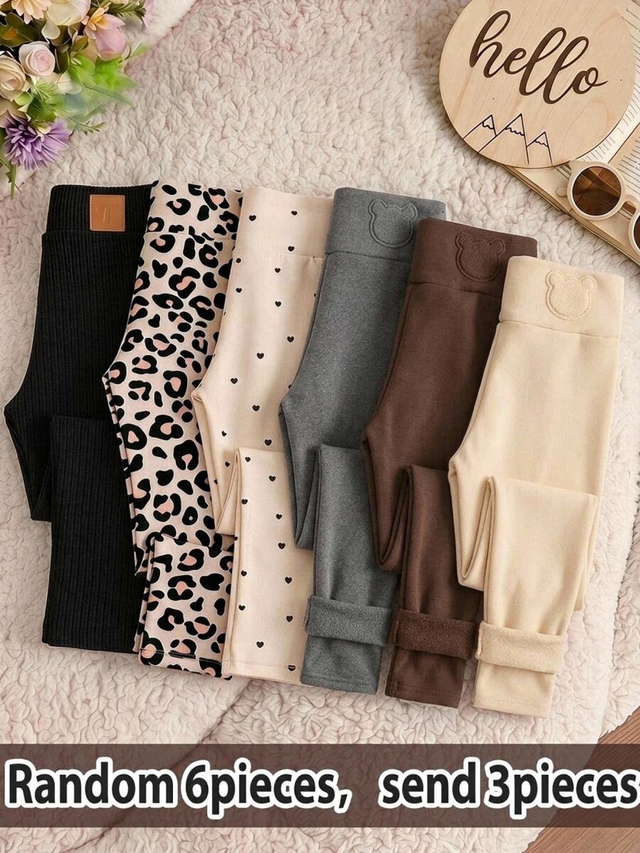 SHEIN 3PCS Young Girls Leggings - Multicolor - View 1