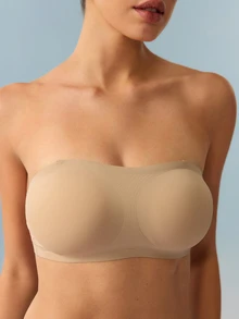 Bralution Minimalist Comfortable Anti-Slip One-Piece Adhesive Strapless Bra For Women - Apricot - View 9