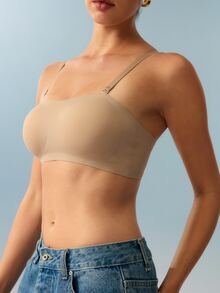 Bralution Minimalist Comfortable Anti-Slip One-Piece Adhesive Strapless Bra For Women - Apricot - View 4