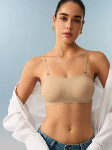 Bralution Minimalist Comfortable Anti-Slip One-Piece Adhesive Strapless Bra For Women - Apricot - View 11