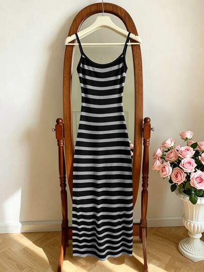Resyla Women Outfits, Women Dress, Striped Dress, Now, Fashion Dress, Strap Dress, Sling Dress, Spaghetti Strap Dress, Maxi Dress, Long Dress,