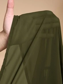 Zivah Women's Solid Color Robe And Wide Leg Pants Casual Resort Cover Up Set Summer Beach Vacation - Army Green - View 9