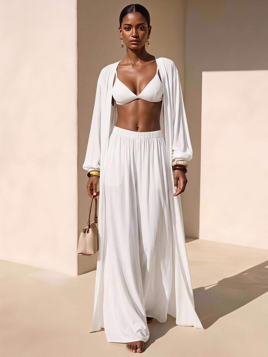 Zivah 2026 Vacation Casual Beach Elegant Shirt + Pants Coverup Set Beach Outfits