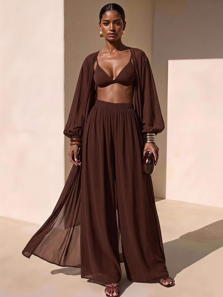 Zivah 2026 Vacation Casual Beach Elegant Shirt + Pants Coverup Set Summer