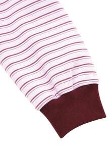 Nöista Loose-Fitting, Drop-Shoulder Polo Shirt. Preppy, Casual. Suitable For Everyday Outings, Travel, Parties, And Commuting. Fall Winter,Going Out - Purple - View 10
