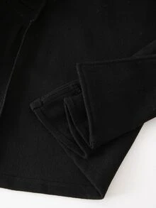 SHEIN 1 buah Mantel Panjang Sedang Serbaguna untuk Anak Perempuan di Musim Gugur/Modern, Cocok untuk Pemakaian Sehari-hari, Belanja, Bepergian, Musim Kembali ke Sekolah, dan Acara Lainnya - Hitam - View 7