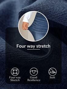 Flexra Festival Plus Size Women's Blue Stretch Skinny Cuffed Ankle-Length Jeans - Dark Wash - View 7