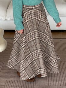 Dazy Kids Tween Girl Plaid Casual Versatile Everyday Skirt Fall - Khaki - View 6