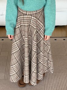 Dazy Kids Tween Girl Plaid Casual Versatile Everyday Skirt Fall - Khaki - View 5