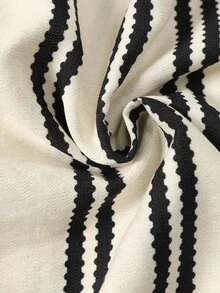 SHEIN LUNE CURVE Đầm size lớn họa tiết sọc mùa thu/đông, phong cách thanh lịch, thiết kế thắt lưng, phù hợp hẹn hò, thường ngày, du lịch, phong cách đường phố mùa thu - Nhiều màu - Xem 11