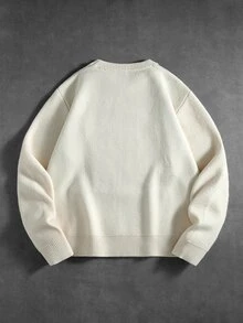 ROMWE MEN Street Life Men's Crew Neck Vintage Ski Sports Casual Knit Sweater - Multicolor - View 8