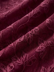 Nöista Romantic Burgundy Halter Top With Delicate Floral Texture, A Playful Ruched Hem And Softly Gathered Details For A Graceful, Statement Look. - Burgundy - View 12