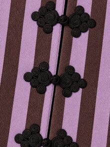 Nöista Stripped Fitted Top With Oriental Contrast Buttons, Perfect For Fall Winter Weekends, Going Out And Especial Occations. Cute, Casual, Vacation - Brown - View 10