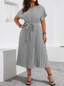 Vionelle Vestido bohemio de verano sencillo y estampado para mujer de talla grande - Multicolor - Ver 6