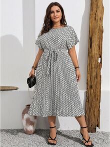 Vionelle Vestido bohemio de verano sencillo y estampado para mujer de talla grande - Multicolor - Ver 1