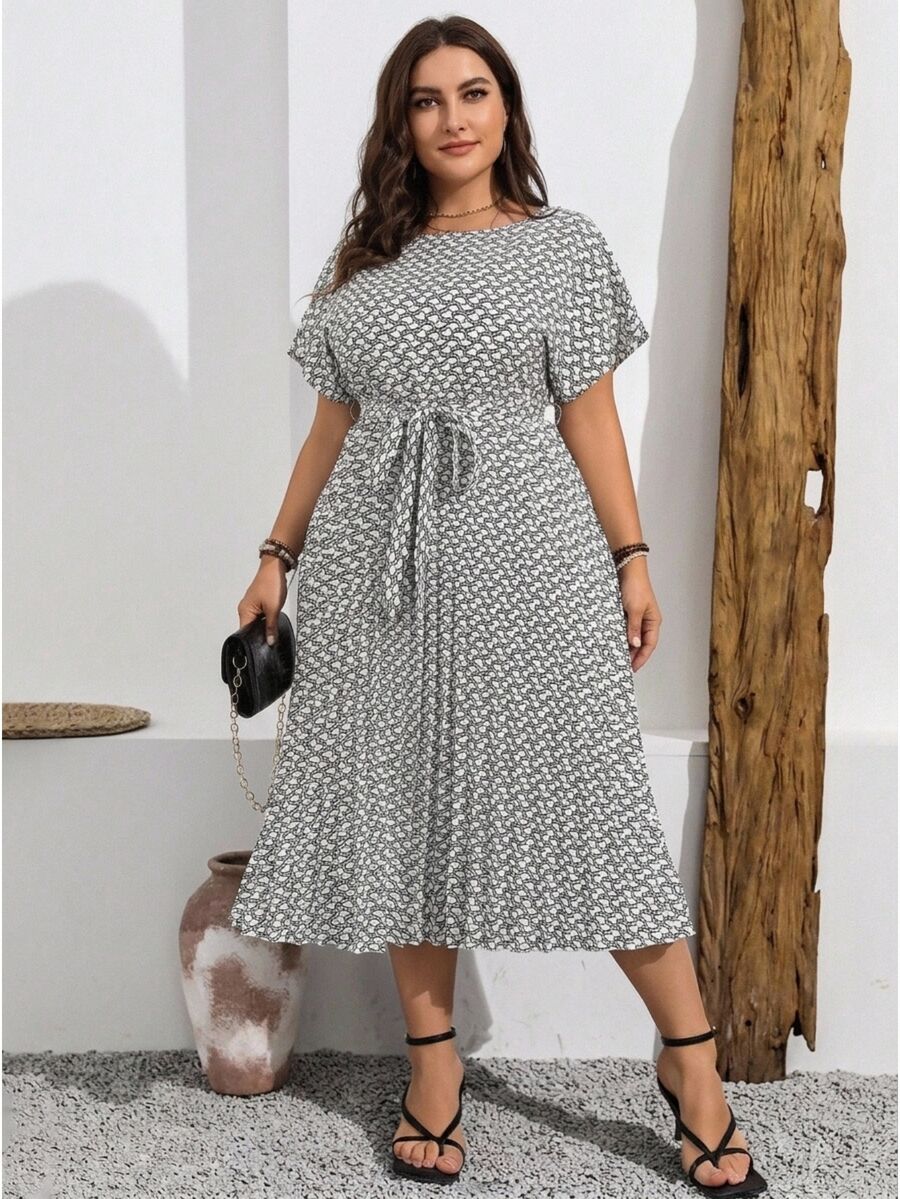 Vionelle Vestido bohemio de verano sencillo y estampado para mujer de talla grande - Multicolor - Ver 1