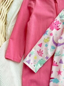 2pcs Newborn Baby Girl Cute Casual Floral Knitted Long Sleeve Jumpsuit Set Fall Winter - Multicolor - View 3