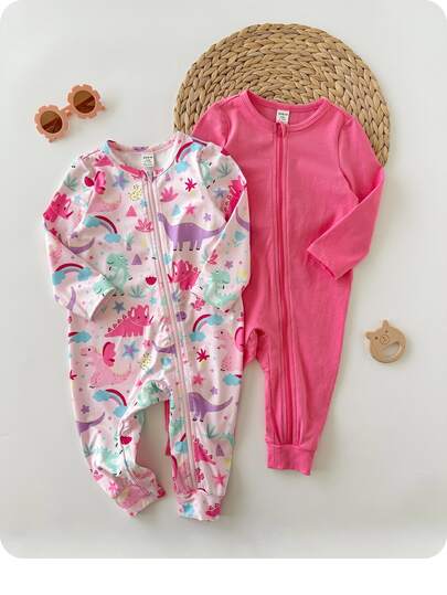 2pcs Newborn Baby Girl Cute Casual Floral Knitted Long Sleeve Jumpsuit Set Fall Winter