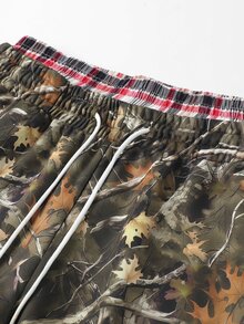 GENIUS ODE Men's Drawstring Casual Versatile Daily Travel Shorts - Khaki - View 4