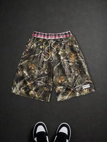 GENIUS ODE Men's Drawstring Casual Versatile Daily Travel Shorts - Khaki - View 3