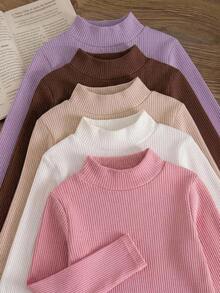 SHEIN 5PCS Young Girls T-Shirts Young Girl - Multicolor - View 5
