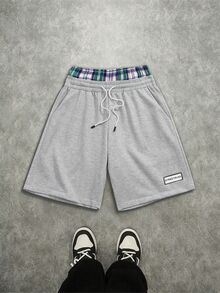 GENIUS ODE Men's Drawstring Casual Versatile Daily Travel Shorts - Grey - View 3
