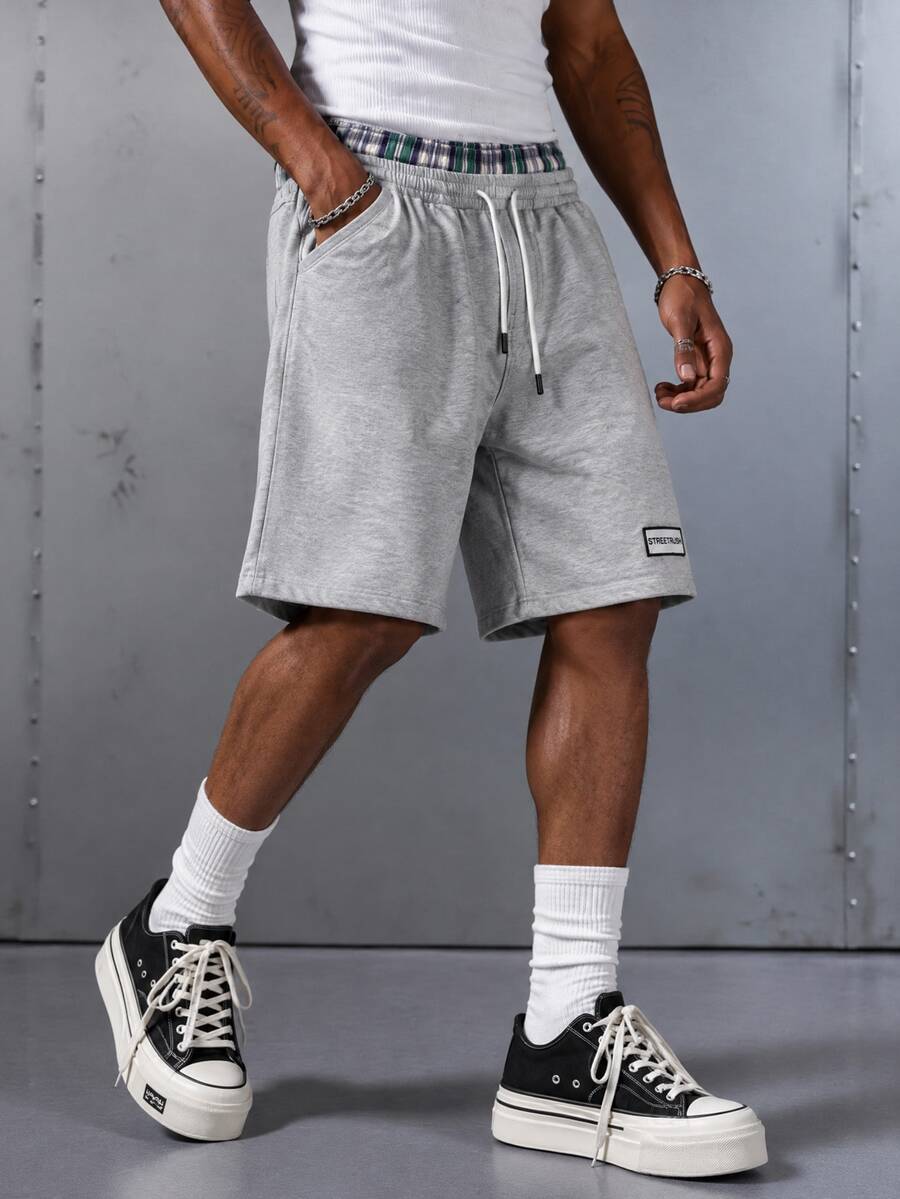 GENIUS ODE Men's Drawstring Casual Versatile Daily Travel Shorts - Grey - View 1