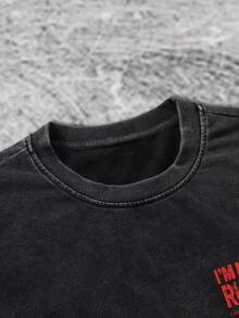 Manfinity EMRG Men's Snowflake Wash Print T-Shirt, Holiday - Black - View 7