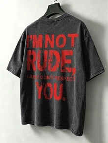 Manfinity EMRG Men's Snowflake Wash Print T-Shirt, Holiday - Black - View 4