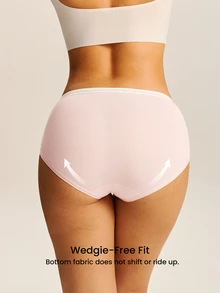 LUVLETTE 3-Pack High Rise Soft Cotton Briefs Women Underwear Panties Set - Multicolor - View 3