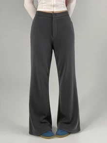 DAZY Women's Solid Color Pocket Casual Athletic Low Waist Versatile Daily Wear Sweatpants Winter Gym Grey - Grey - View 3