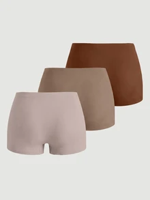 SHEIN MOD 3件套女士纯色防擦伤安全短裤 - 彩色 - 查看 2