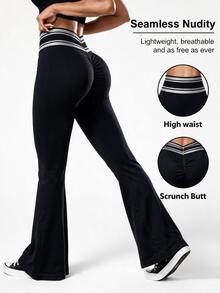 Slayform Women's Colorblock Casual Daily Travel Sports Long Pants - Black - View 1