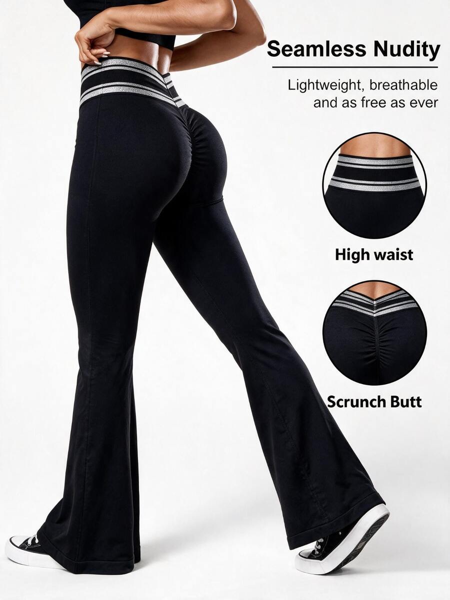 Slayform Women's Colorblock Casual Daily Travel Sports Long Pants - Black - View 1