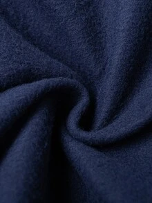 青少年寬鬆半拉鍊刺繡英文字印花衛衣，冬季校園返校厚款運動衫 - 藏蓝色 - 查看 11