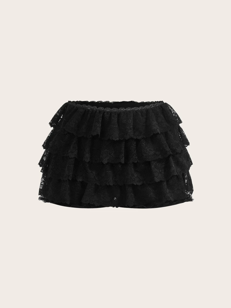SHEIN ICON レース フリル ショートパンツ ソリッドカラー | SHEIN JAPAN