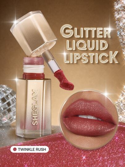 SHEGLAM Stardust Swipe Rouge à LèVres Liquide Pailleté-417 Twinkle Rush Gloss à LèVres ÉClat Paillettes Instantané Fini Mat Longue Tenue Anti-Transfert Anti-Bavure Marque De Beauté CosméTique Maquillage Pour Femmes Et Filles