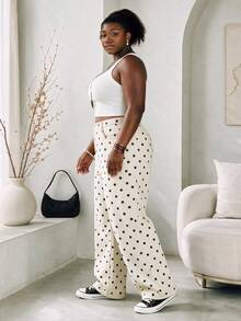 CurvyTilda Y2K Streetwear Casual Plus Size Leopard Print Baggy Jeans - Black and White - View 3