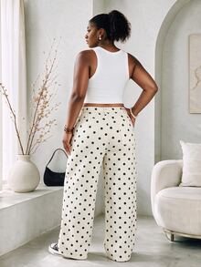 CurvyTilda Y2K Streetwear Casual Plus Size Leopard Print Baggy Jeans - Black and White - View 4